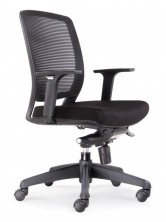 Hartley Task MB. Front Tilt Mech. Arms. 110Kg. Black Mesh Back. Black Fabric Seat Only